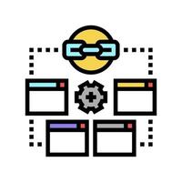 optimization link color icon vector illustration