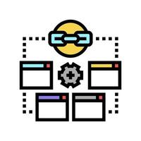 optimization link color icon vector illustration