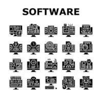 conjunto de iconos de desarrollo de programas de software vector