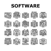 conjunto de iconos de desarrollo de programas de software vector