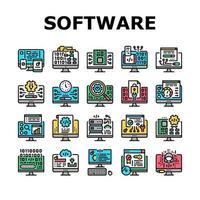 conjunto de iconos de desarrollo de programas de software vector