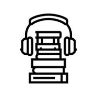 audiolibro para escuchar ilustración de vector de icono de línea