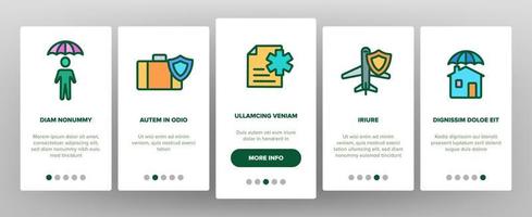 Insurance Color Elements Vector Onboarding