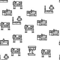 Metal Working Machine Vector Seamless Pattern