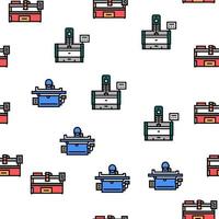 Metal Working Machine Vector Seamless Pattern