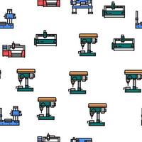 Metal Working Machine Vector Seamless Pattern