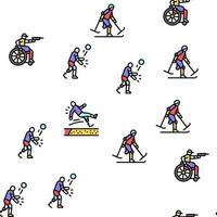 atleta discapacitado deporte juego vector de patrones sin fisuras