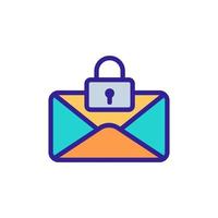 Protect the mail icon vector. Isolated contour symbol illustration vector