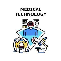 ilustración de color de concepto de tecnología médica vector