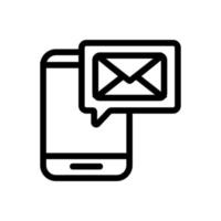 message on the phone icon vector. Isolated contour symbol illustration vector