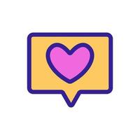 message with heart icon vector. Isolated contour symbol illustration vector