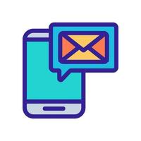 message on the phone icon vector. Isolated contour symbol illustration vector