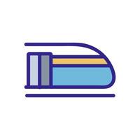 ilustración de contorno de vector de icono de tren de alta velocidad de metro