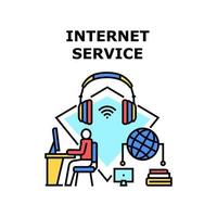 Internet Service Vector Concept Color Illustration