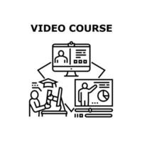 Video Course Vector Concept Black Illustration