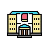 library building color icon vector illustration