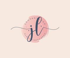 Initial JL feminine logo. Usable for Nature, Salon, Spa, Cosmetic and Beauty Logos. Flat Vector Logo Design Template Element.