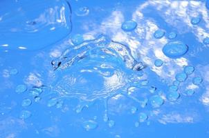 Water drops on blue background photo