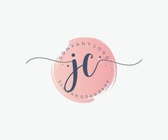 Initial JC feminine logo. Usable for Nature, Salon, Spa, Cosmetic and Beauty Logos. Flat Vector Logo Design Template Element.