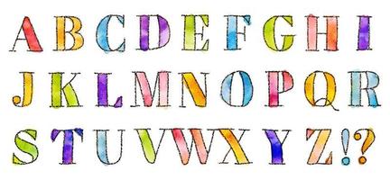 watercolor vector colorful alphabets