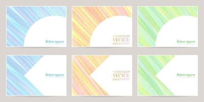 watercolor vector colorful frames, striped pattern