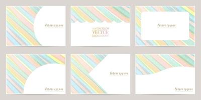 watercolor vector colorful frames, striped pattern