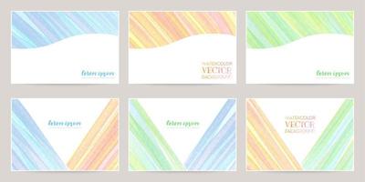 watercolor vector colorful frames, striped pattern