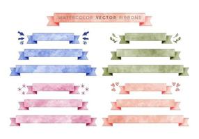 vector colorful watercolor ribbon set