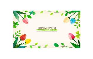 spring floral frame, tulip illustration. vector