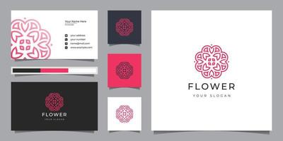 elegante logotipo de flores de lujo para salón de belleza, moda, cuidado de la piel, cosmética, yoga y spa vector