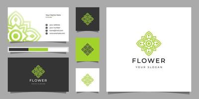 elegante logotipo de flores de lujo para salón de belleza, moda, cuidado de la piel, cosmética, yoga y spa vector