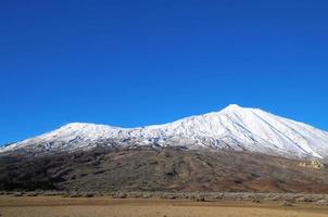 Snowy mountain landscape photo