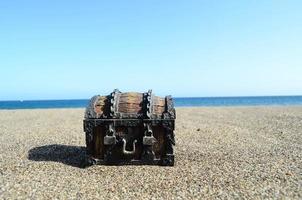 Treasure box on the beach photo
