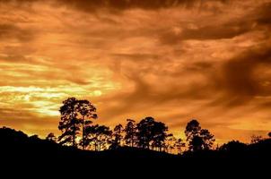 paisaje sobre la puesta de sol foto