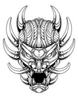 vector oni máscara tatuaje tribal