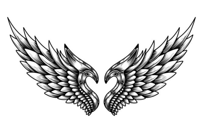 Tribal Bird Tattoo Graphics Vector Art & Graphics 