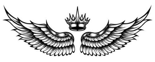 tatuaje tribal de alas de ángel vectorial vector