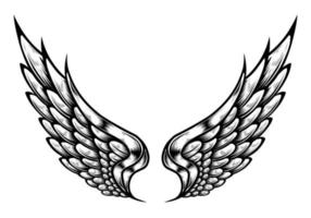 vector angel wings tribal tattoo