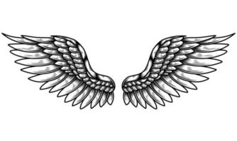 vector angel wings tribal tattoo