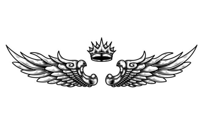 Premium Vector  Vector angel wings tattoo design