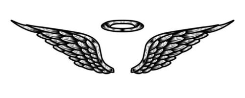 vector angel wings tribal tattoo