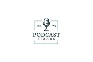 pódcast. ilustración plana vectorial, icono, diseño de logotipo vector