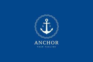 Marine Retro Emblems Logo With Anchor, Anchor Logo - Vector