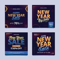 New Year Sale Social Media Post Template vector