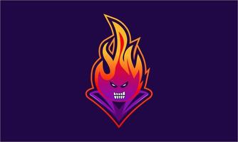 Fire gaming logo template vector