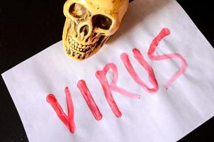 virus escrito en papel foto