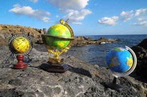 Globes on the ground photo