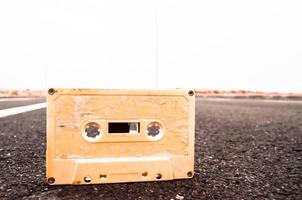 Old casette tape on the road photo
