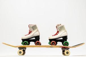 Skateboard on white background photo