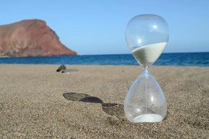 Hourglass on the beach photo